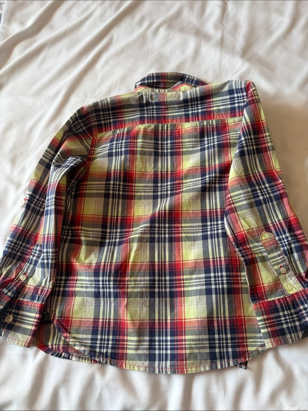 GAP Red, Navy & Yellow Plaid Button-Down Shirt